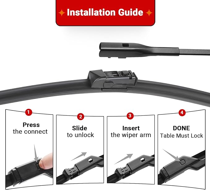 Windshield Wiper Blades Replacement for 2018-2023 BMW X3 X4 Original Factory Quality Front Rear Wipers Blade Set for My Car - 26" 20" 12" (Pack of 3)