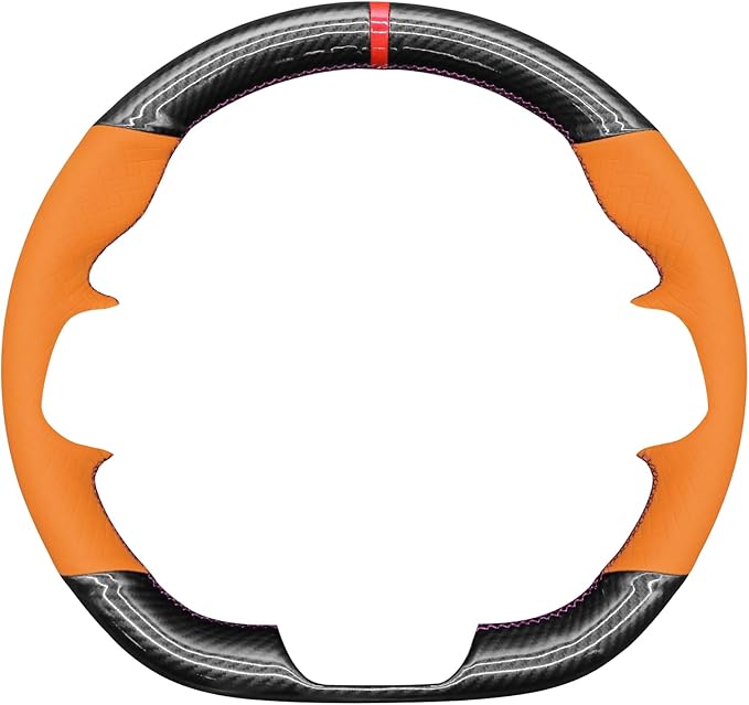 MEWANT Steering Wheel Cover for Ford Mustang 2024 Hand-Stitched Leather Steering Wheel Wrap