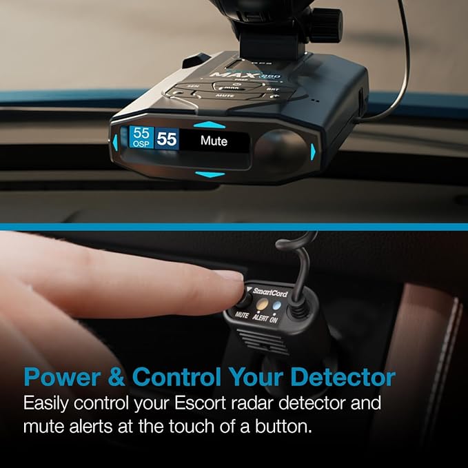 Escort Radar Detector SmartCord Coiled Wire for Redline 360c, MAX 360/c MKII, 3, 4, MAXcam 360c and Additional Models