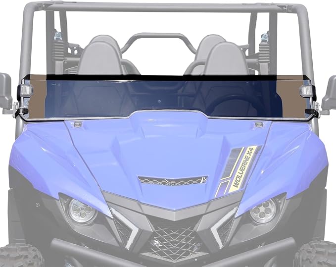 A & UTV PRO Front Half Windshield for Yamaha Wolverine X2/X4 850 2018 2019 2020, Vented Windshield Clear Tough Hard Coated Window Accessories