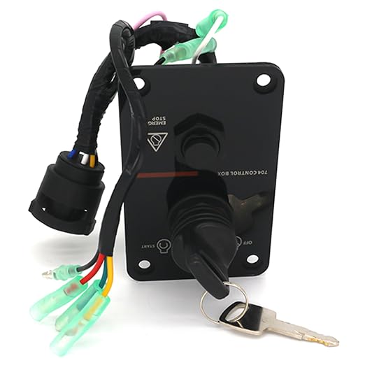 704-82570 Single Engine Key Switch Panel Assembly for Yamaha Outboard Model | Replaces 704-82570-12-00, 704-82570-08-00, 704-82570-01-00, Fits Yamaha 2 Stroke & 4 Stroke mechanical shift outboard motors