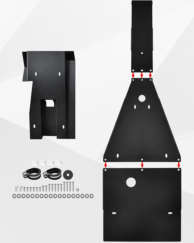 SAUTVS Aluminum Frame Skid Plate & Swing Arm Skid Plate Gaurd Kit for Yamaha Raptor 700 700R 2006-2026 Accessories, Black Combined Full Chassis Protector