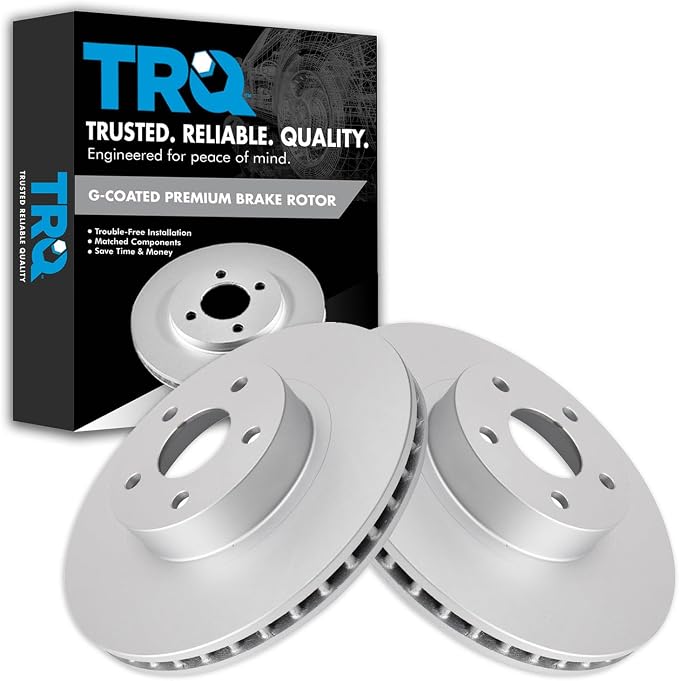 TRQ Front Brake Rotor Set G Coated Vented Compatible with 2005-2006 Saab 9-2X 2013-2016 Scion FR-S 2013-2016 Subaru BRZ 1998-2002 Forester 1998-2016 Impreza 1991-2005 Legacy 2000 Outback