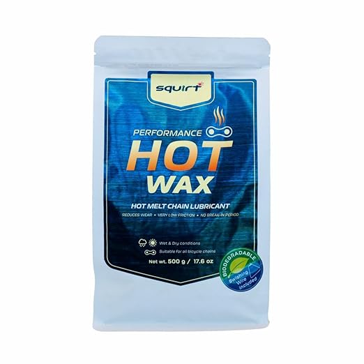 Squirt Performance Hot Melt Bike Chain Wax Granules for Clean, Quiet & Durable Lubrication - Bicycle Chain Wax Lubricant for Racing & All-Weather Cycling - Biodegradable & PFAS-Free, 500 g / 17.6 oz