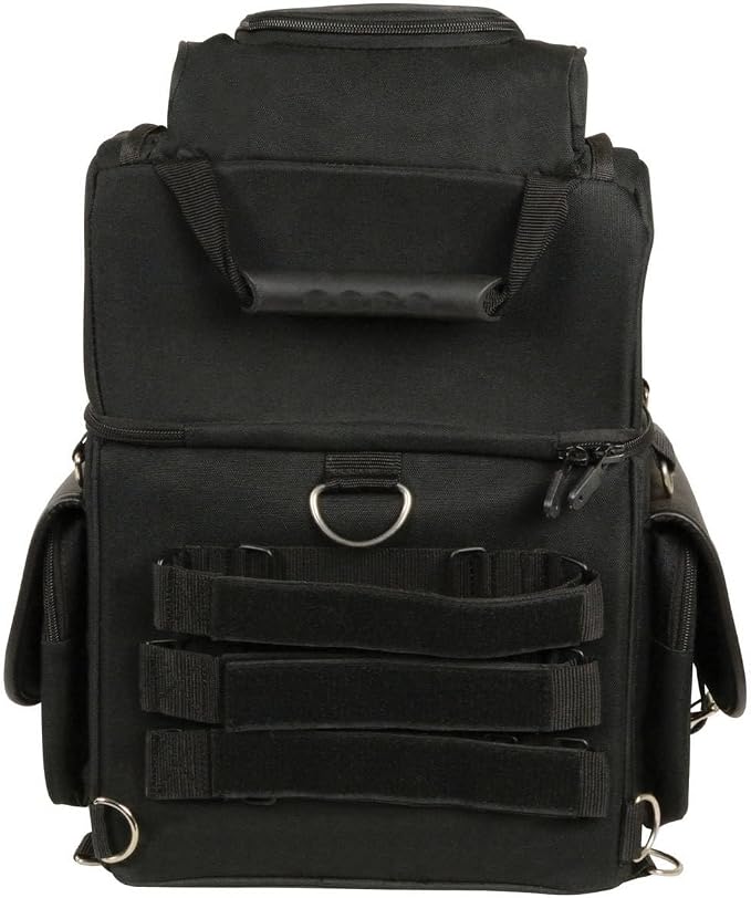 Milwaukee Leather MP8155 Large Black Textile '5 Pocket' Motorcycle Seat Sissy Bar Bag - Large