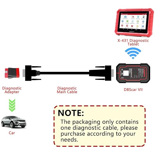 LAUNCH Original Diagnostic Cable for DBSCar VII VCI Connector, DR15 Female to DR15 Female Replacement Cable Work with X431 CRP919EBT, CRP919XBT, PROS V+5.0 Elite, PRO3 ACE, PRO Dyno