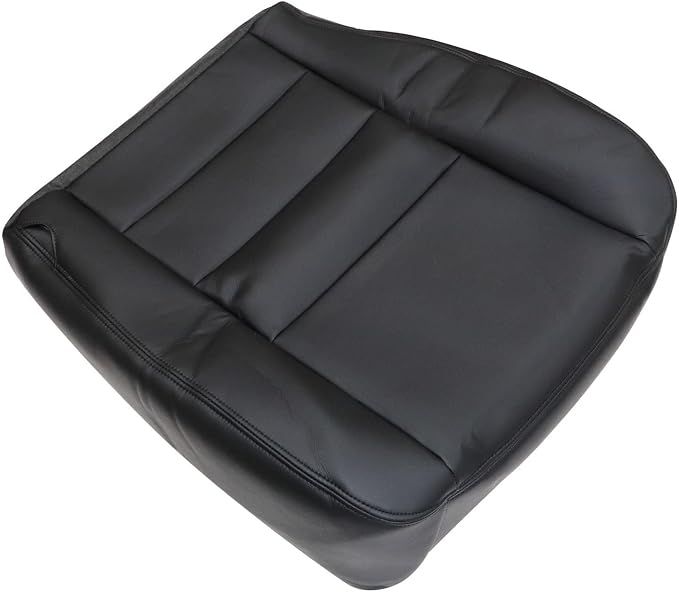 SecosAutoparts Driver & Passenger Side Bottom & Top Leather Replacement Seat Covers Black Compatible with F250 F350 F450 F550 Lariat Super Duty XLT 2002 2003 2004 2005 2006 2007