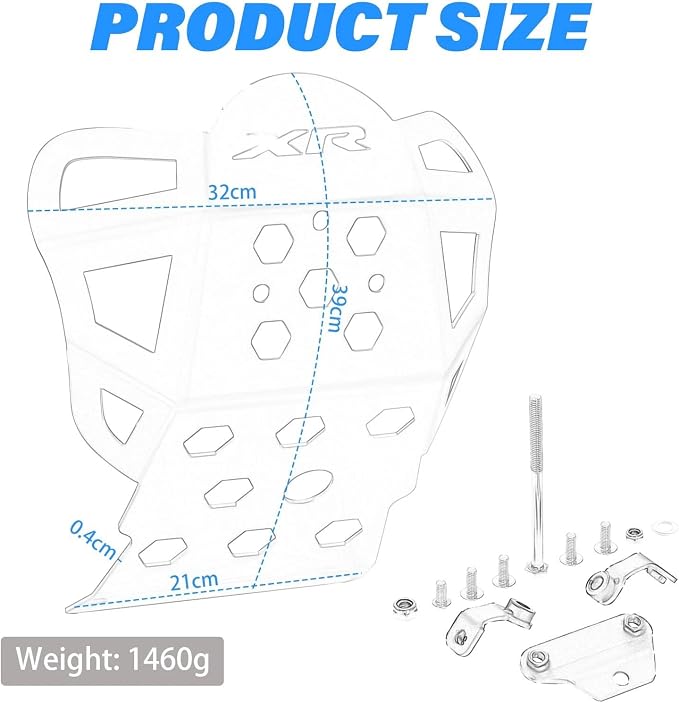 XR150L Skid Plate - Front Engine Bash Cover Guard Compatible with 2023~2025 XR125L XR150L - Skidplate Thickness Enhancement with Engine Heat Dissipation Holes (Black)