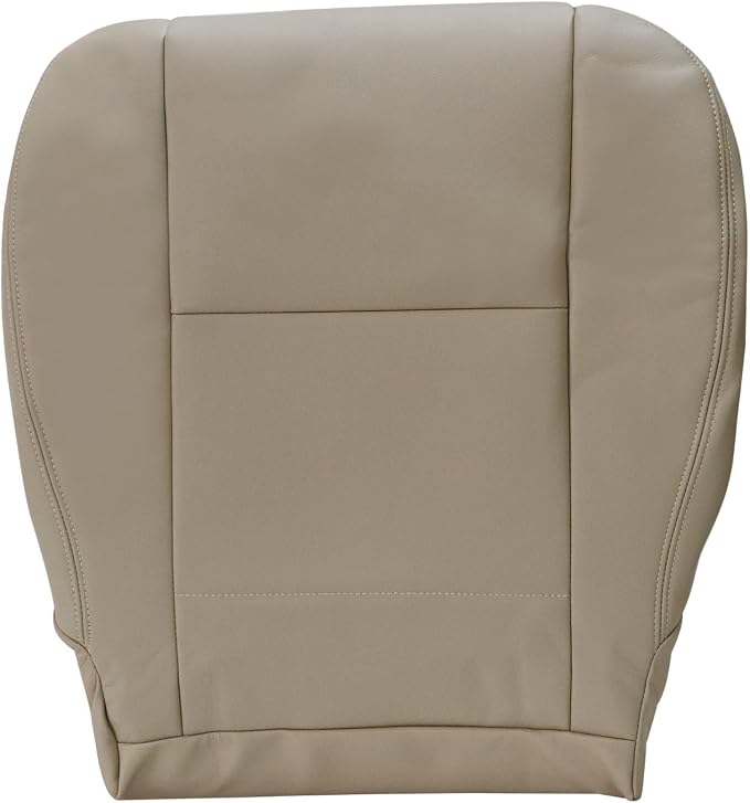 SecosAutoparts Driver & Passenger Bottom & Top Leather Seat Cover Tan & Headrest Cover Compatible with Toyota Sequoia Tundra 2000 2001 2002 2003 2004 2005 2006 2007