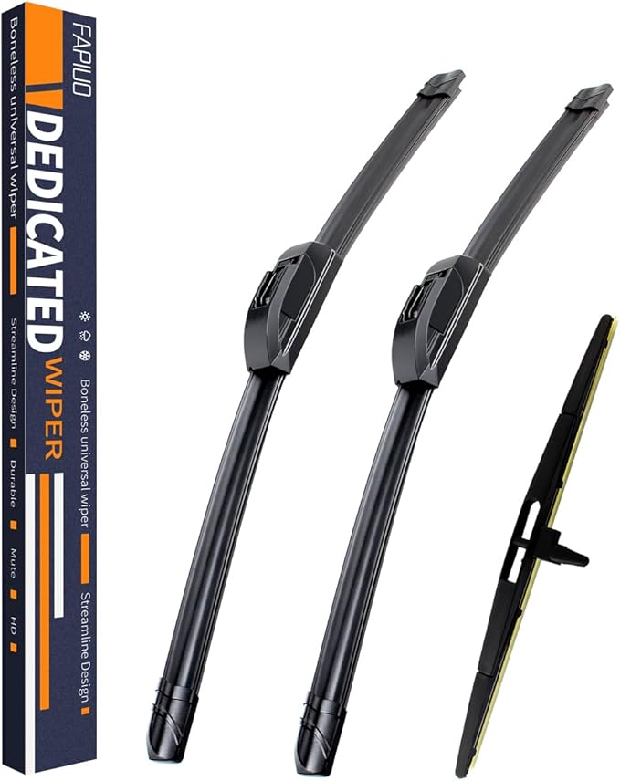 Replacement for Honda Pilot 2009-2015 Silent Wipers -FAPIUO Front and Rear Windshield Wipers 22"+21"+14" Full Blade Set (3 Pack) U/J HOOK