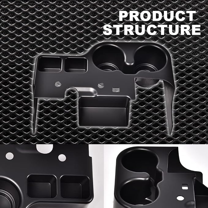 CROSSDESIGN Center Console Cupholder Compatible with 1999-2001 Ford Super Duty Truck - F250 / F350 / F450 / F550
