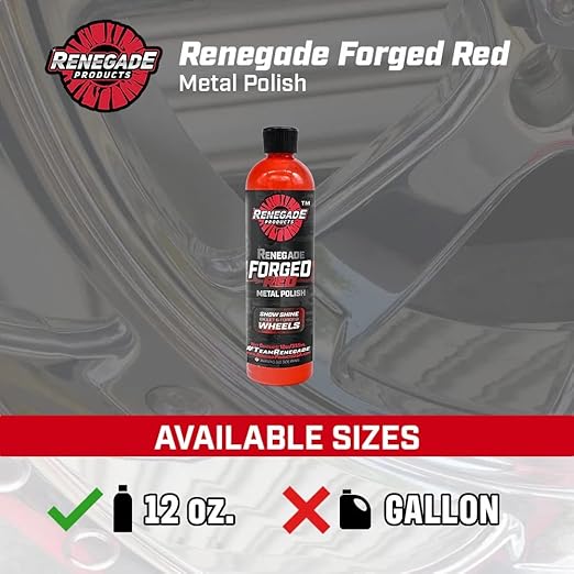 Renegade Products USA - Forged Red - Forged Metal Polish for Billet Wheels & Soft Aluminum, Soft Metal & Forged Wheel Polish, Billet Aluminum Cleaner & Polish, 12oz.