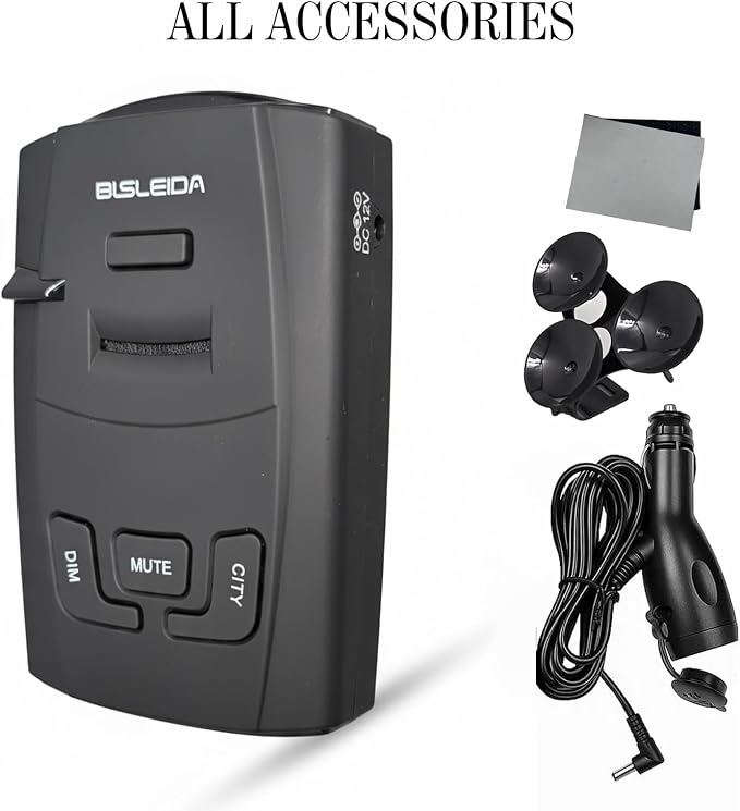 Radar Detectors for Cars American Laser BLSLEIDA X K KA Bands VG 2 Protection S360 with LaserEye Front Rear Police Scanner 12V Socket and Expansion Interface Charger (BLSLEIDA S360B)