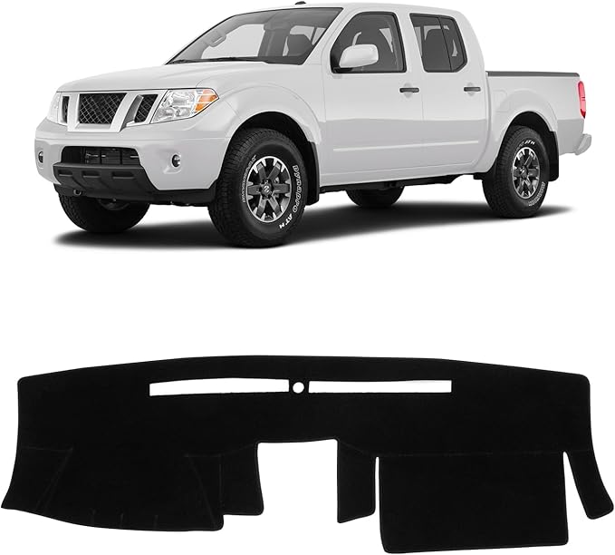 KUST Black Dash Cover for Nissan Frontier 2005-2019 2020 2021/Xterra 2005-2015/Pathfinder 2005-2012, 2009-2012 Suzuki Equator Polyester Dashboard Cover Non-Slip Sunshade Windshield No Glare