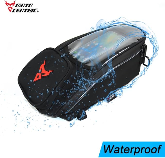 Waterproof Motorcycle Fuel Tank Bag,Strong Magnetic Bag,Moto Cycling Shoulder Single Pack for Outdoor Sports Riding Travel Handbag (Gray)