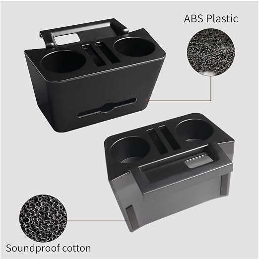 Car Cup Holder Paper Drawer Storage Box for Toyota Sienna 2024-2025, Multi Functional Paper Box for Car Middle Rown, Black Color, 1 PC (Water Cup Storage Box for Sienna 21-25)