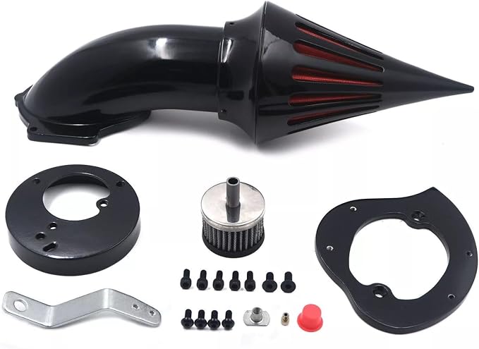 High-Performance Spike Air Intake Filter Kit for Honda VTX1300 (VTX 1300) 1986-2012 | Direct Replacement Air Cleaner with Steel Mesh | Black Motorcycle Air Filter Upgrade