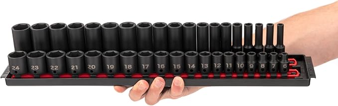 TEKTON 3/8 Inch Impact Socket Set, 38-Piece | SID91211