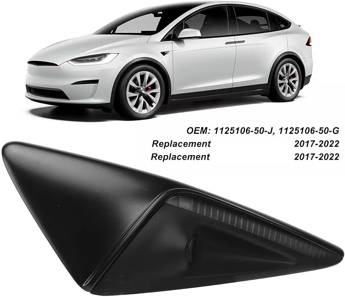 Left Side Repeater Fenders Camera, Black Front Left Side Wing Fenders Camera 1125106-50-J, 1125106-50-G Replacement for 3 Model 2017-2022 Replacement for Y Model 2017-2022