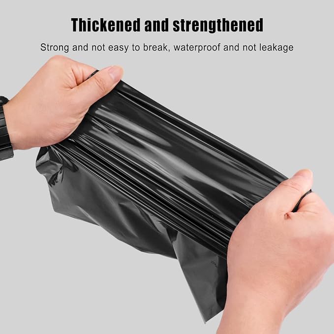 Car Trash Bags Disposable, 100 Pack Car Garbage Bag, Self Adhesive Small Trash Bags for Car, Black for Car, Kitchens, Bedrooms, Offices, During Travel and Camping (9.8 * 12.2 Inches)