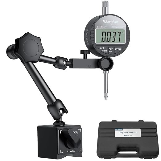 Dial Indicator Magnetic Base Set (132lbs/60kg Tensile Force) 0-1 Inch Precision Gauge for Machining,Lathe Alignment & Metalworking Dial Indicator Gage Gauge for 3D Printer Lathe Workshop