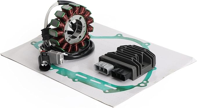 Magneto Stator+Voltage Rectifier+Gasket Fits for Yamaha YXR700 YXR700F Rhino 700 2008-2013, YXM700 Viking 700 2014-2017, YXC700 Viking 700 VI 2015 5B4-81410-00, 1XD-81410-00