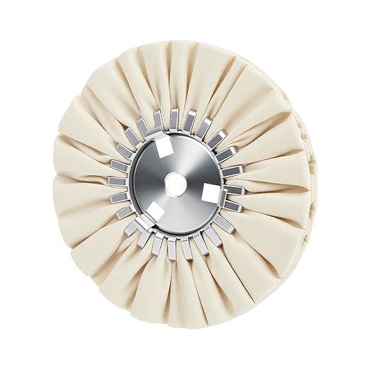 8" White Airway Buffing Wheel,5/8'' Arbor Hole,16 Plys/Fine Polishing for Angle Grinder,1PCS