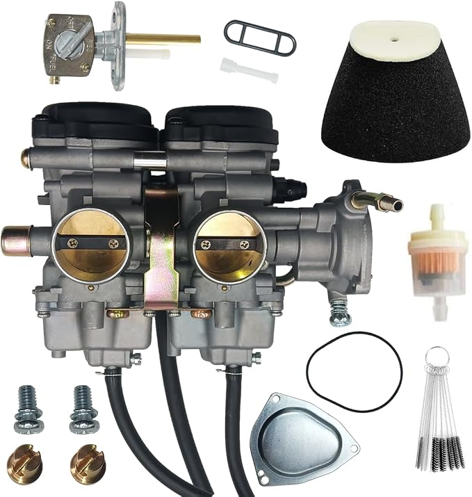 Carburetor with Air Filter Fit for Yamaha Raptor 660 660R YFM660 YFM 660R ATV Quad Carb 2001-2005 Fuel Petcock Valve