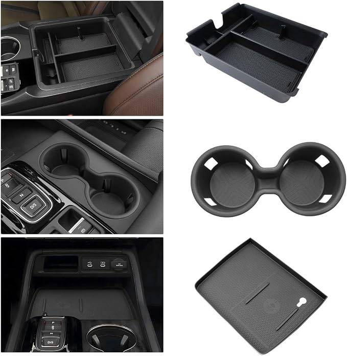 (3Pack) Center Console Organizer Compatible with 2026 Honda Passport Console Tray Middle Console Storage Wireless Charging Protecive Mat Cup Holder Inserts 2026 Honda Passport Trailsport Accessories