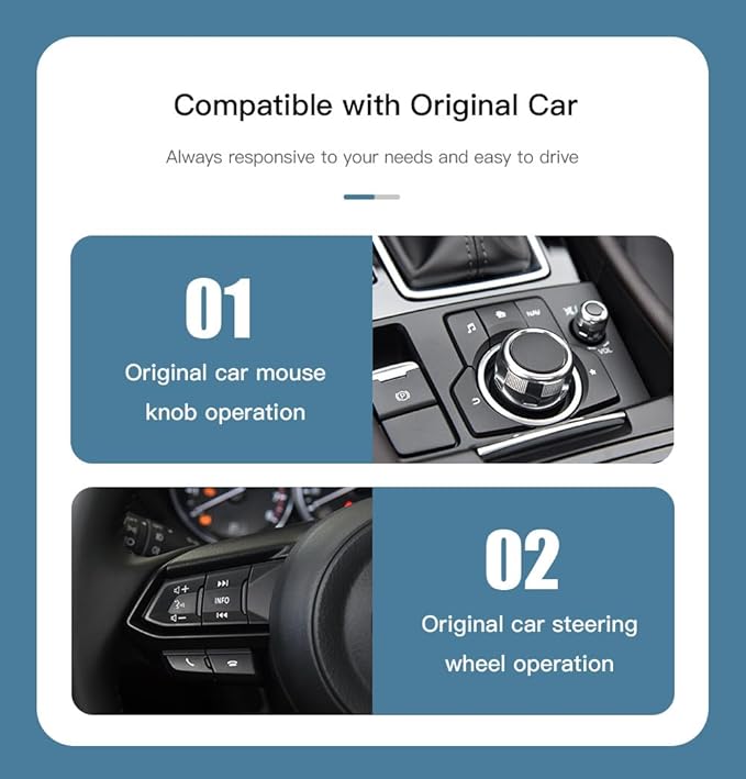 LEXXSON Carplay Adapter Compatible with Mazda 2/3/6/CX3/CX5/CX9/MX5 2014-2021 Year, Fit for Carplay & Android Auto, TK78-66-9U0C OEM Hub Retrofit Kit for Mazda Connect System