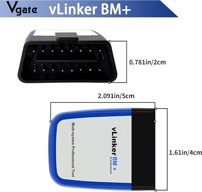 Vgate vLinker BM+ Bluetooth LE OBD2 Scanner Diagnostic Tool Bimmercode, Code Reader for BMW, Supports iOS & Android & Windows