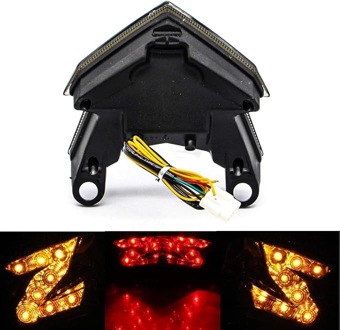 MZS Motorcycle Tail Light, LED Turn Signal Blinker Integrated Smoke Compatible with ZX6R ZX-6R 2013-2018 / Z125 Pro 2017-2024 / Z800 2013-2017