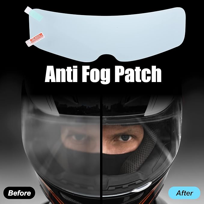 X AUTOHAUX 3pcs 9.65"x2.87" Anti Fog Film for Motorcycle Helmet Universal Anti Fog Shield Film Lens Sticker Durable Nano Coating Sticker Film Helmet Accessory