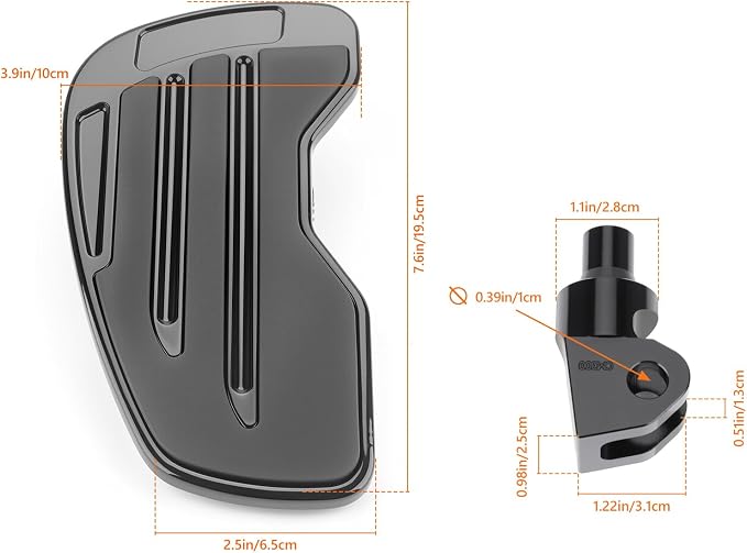 Motorcycle Front Footpegs for Honda Rebel 300 500 CMX300 CMX500 2017-2025, 360° Roating Anti-Slip Wide Foot Pegs Footrest, Rider Footboard, Motorbike Highway Footboard Accessories (Black B)