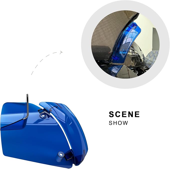 Side Wings Wind Air Deflector Fairing Fit for Harley 2024-2026 CVO Road Glide ST FLTRXSTSE 2024-2026 Road Glide FLTRX 2023-2025 CVO Road Glide FLTRXSE (Blue)