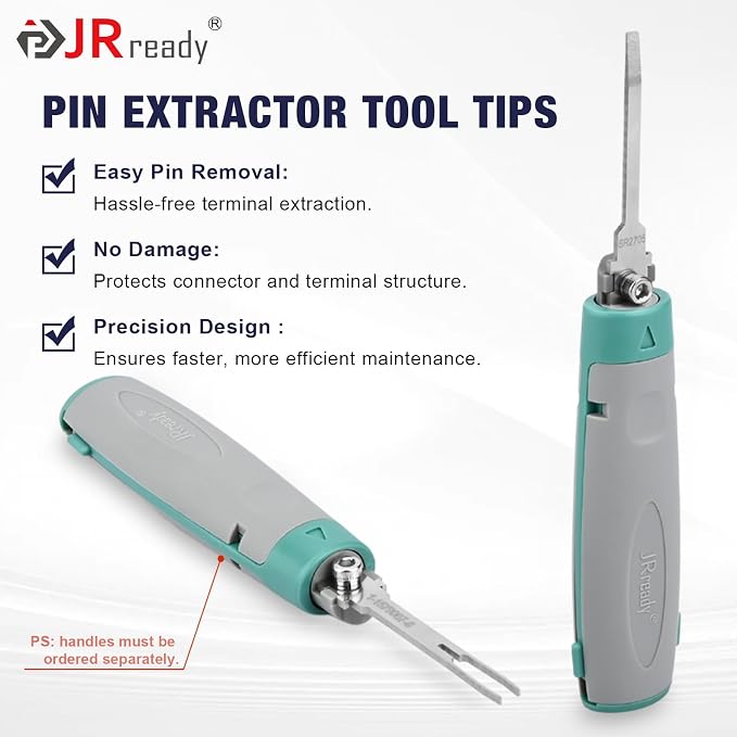JRready Replacement Tips for Pin Removal Tool,Automotive Electronics Connector Terminal Removal Tool Kit for AMP,Delphi,Molex,Deutsch DT/DTM/DTP Pin Extractor Terminal Release Tool JRconDRK00B09-02