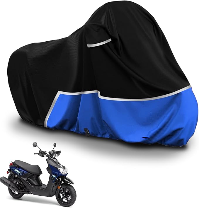 Waterproof Motorcycle Cover Compatible with Yamaha Zuma 125/Xmax 300 Scooter Models, 420D Oxford Cloth Motorcycle Cover for Snow Rain Dust Protection