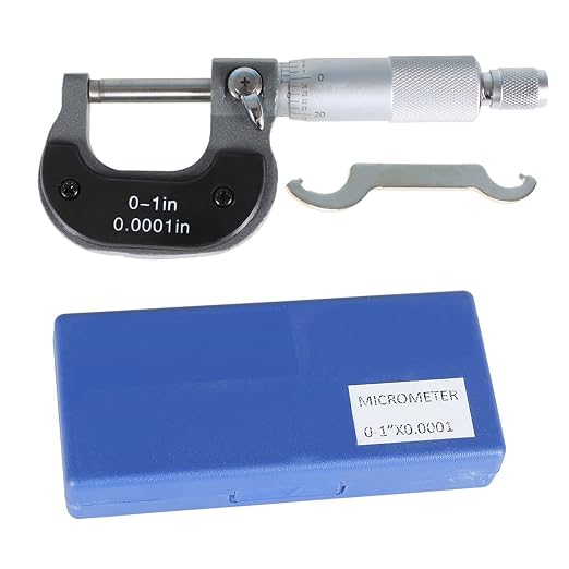 marddpair Micrometer 0-1 Inch 0.0001 Inch Precision Outside Micrometer Carbide Tipped