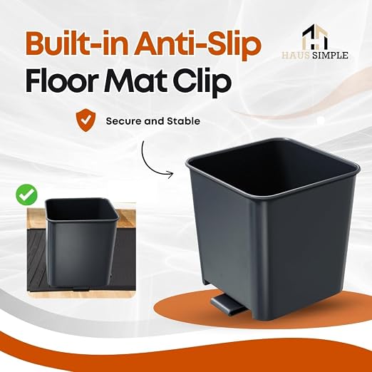 Car Trash Can Bundle – Includes Small Gray Trash Can with Cover + Anti-Slip Floor Mat Clip + 6 Boxes of 20 Leakproof Trash Bags (120 Total) – Waterproof, Covered Garbage Bin for Cars, Truck