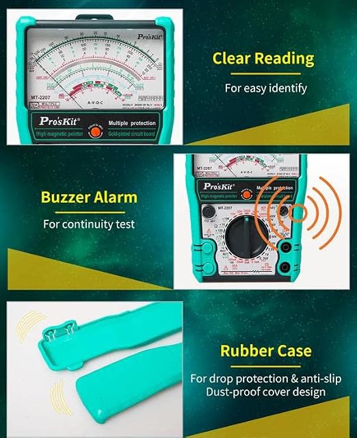 MT-2207-C Analog Multimeter - Protective Function, Quality Meter for Accurate Electrical Measurements