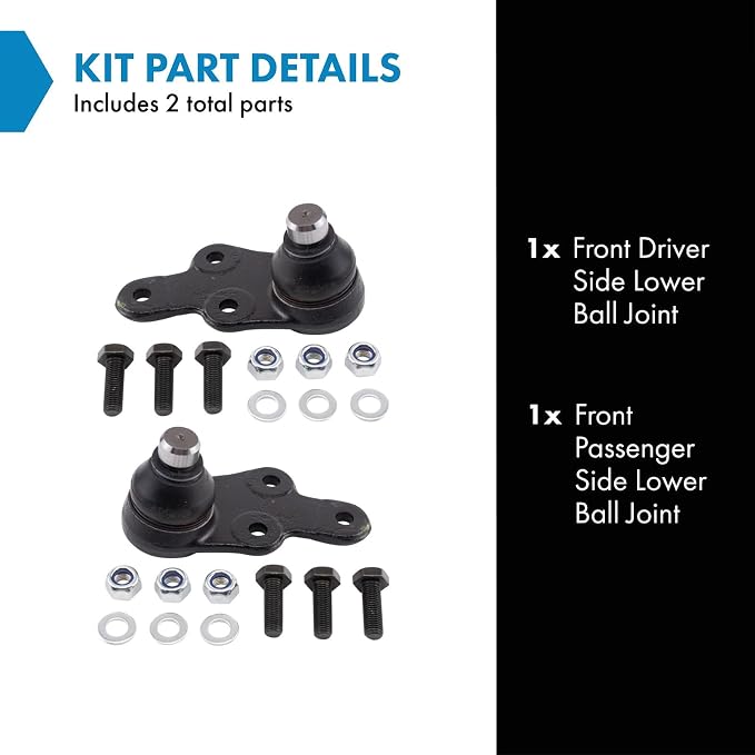 TRQ Front Lower Driver and Passenger Side Ball Joint Set Compatible with 2013-2019 Ford Escape
