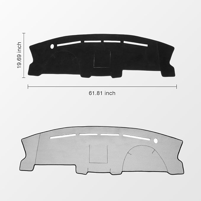 KUST Black Dash Cover for Ford F150 F-150 2004-2008, 2004-2008 Lincoln Mark LT Left Hand Driving Polyester Dashboard Cover Non-Slip Interior Accessories for F150 Custom Fit Dash Mat Sunshade No Glare