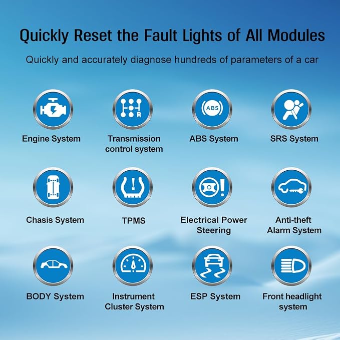 for Chevrolet Chevry Vehicle Obd2 Scanner Full System Check Engine Code Reader Scan Tools ABS SRS Transmission Chasis ESP TPMS System Car Diagnostic Tool