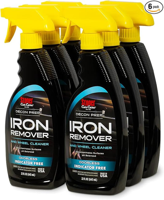 Stoner Car Care 92100-6PK Iron Remover & Wheel Cleaner – Odorless Iron Fallout & Brake Dust Remover for Paint, Wheels & Glass – pH Balanced Rust Decontaminant – 22 fl oz (Pack of 6)