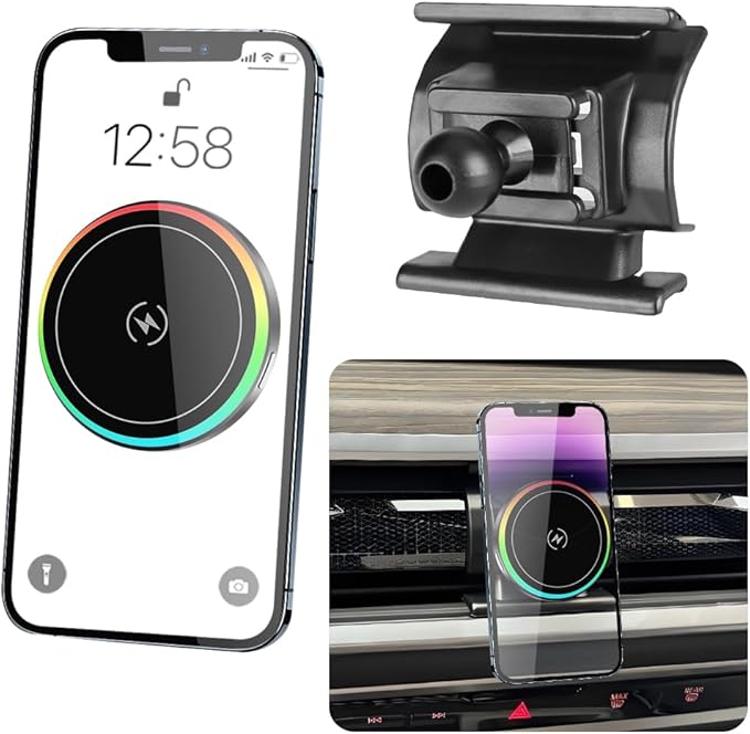 Car Magnetic Phone Mount for BMW X5 X5M 2024-2026 and X6 X6M 2024-2026 and BMW X7 2023 2024 2025 2026 Auto Accessories Best Cellphone Holder Fast 15W Wireless Charger Cell Phones Screen Stand