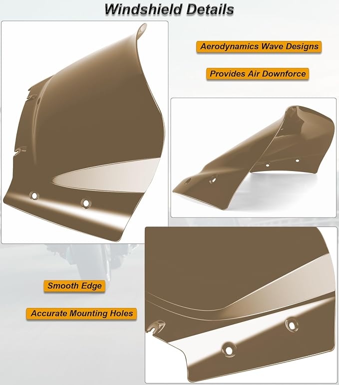 10" Wave Windshield Windscreen Wind Splitter fits for Harley Davidson CVO Road Glide FLTRXSE 2023-up,CVO Road Glide ST FLTRXSTSE 2024-up,Road Glide FLTRX 2024-up,2026-up FLTRT&FLTRXL