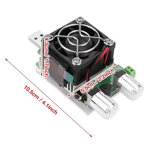 35W Adjustable USB Load Tester with LCD, Constant Current Electronic Load for Battery Voltage Capacity Testing