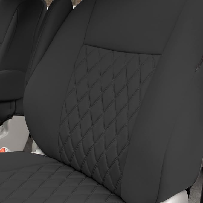 FH Group Custom Fit Car Seat Covers Specifically Made for 2011-2020 Toyota Sienna 7 Seater with Ultraflex Neoprene Water Resistant Automotive Seat Covers - Full Set Black