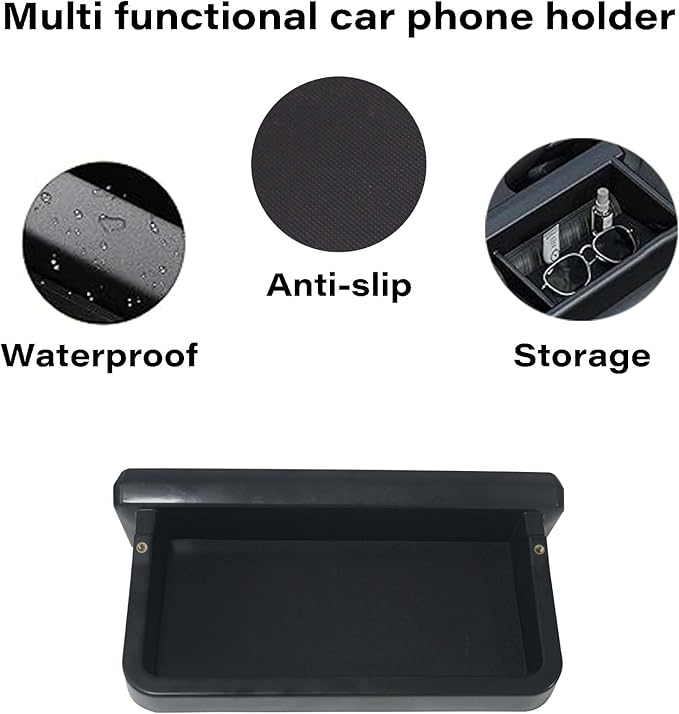 Car Phone Holder for Toyota Tacoma 2024 2025/4Runner 2025 Accessories Apply to 14 Inch Touchscreen 15W Fast Wireless Charger Screen Fixed Clip Cell Phone Mount with Dashboard Storage Tray