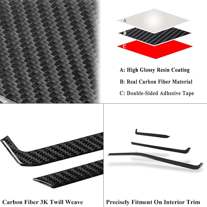 AeroBon Real Carbon Fiber Interior Cover Trim Compatible with 2020-2025 Corvette C8 Stingray Z06 E-Ray AC Air Vent Surrounding Trim